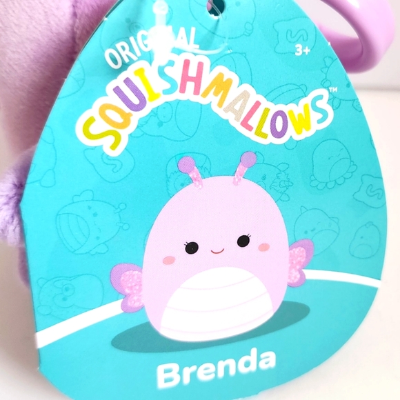 BRENDA 🦋 Purple Butterfly Clip Original Squishmallows by Kelly Toy Clip ☆》NWT《☆ - Picture 3 of 6